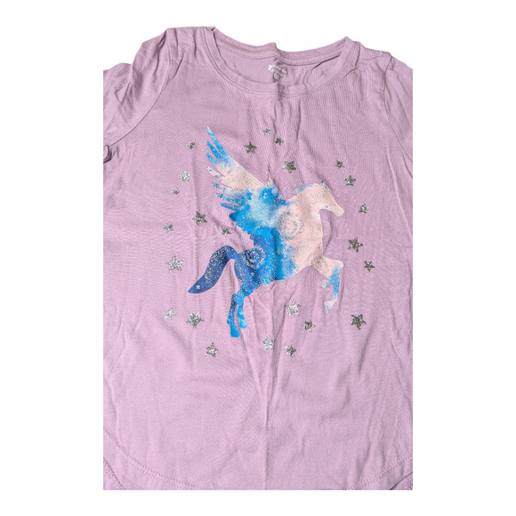 Members Mark-Girls-Unicorn Long Sleeve Shirt-Size 7-8-Light Purple/Pink - Picture 5 of 7